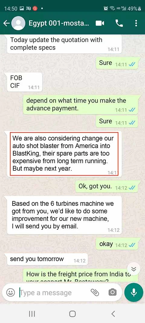 Testimonials for automatic shot blasting machines (8)