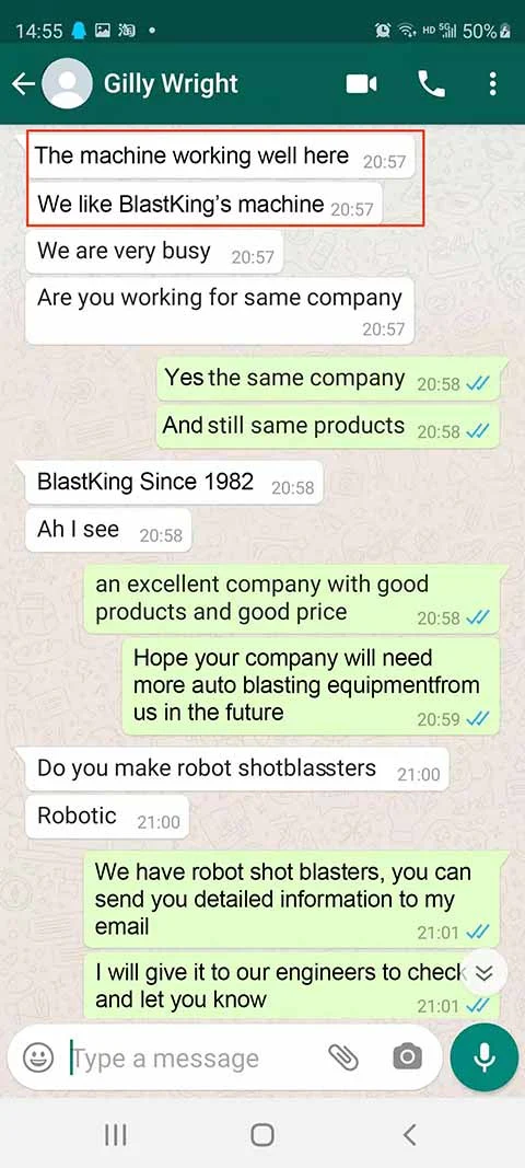 Testimonials for automatic shot blasting machines (9)